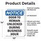 Signmission Door To Remain Unlocked During, 10 in W x Rectangle, Vinyl Decal OS-2PACK-NS-D-1014-V-11530 - alternate 3